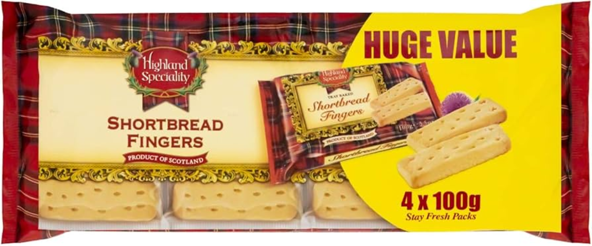 HIGHLAND SPECIALITY SHORTBREAD FINGER 4PK 400G
